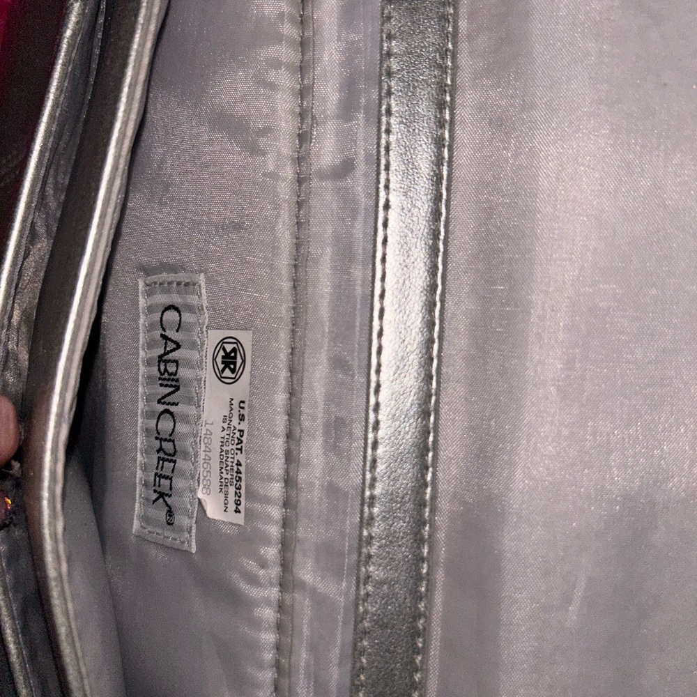 Cabin Creek Metallic Silver Crossbody Wallet